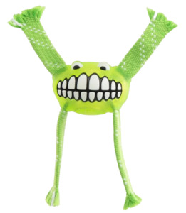 Игрушка Rogz Flossy Grinz с принтом "Зубы" средняя, Рогз 21 см лайм