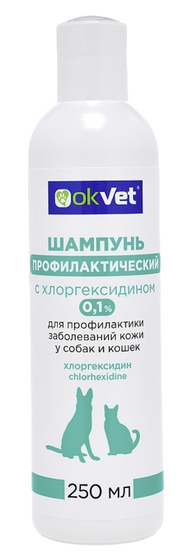 Шампунь Okvet с хлоргексидином 0,1%, Оквет