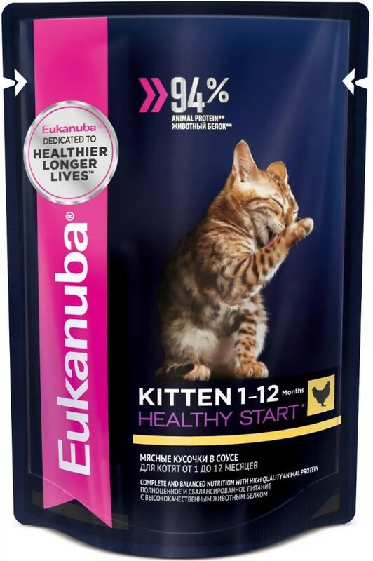 Eukanuba Adult Kitten Пауч курица, Эукануба