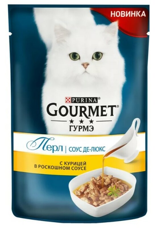 Gourmet Perle Соус Де-Люкс для кошек Курица, Гурмэ
