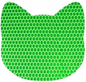 Коврик GoSi Мордочка под миску или лоток, ГоСи 41*39 см зеленый