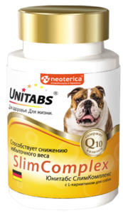 Юнитабс СлимКомплекс для собак с избыточным весом 100 таблеток