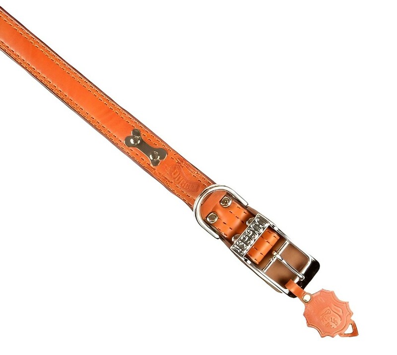 Ошейник Доггер кожаный бирка 35