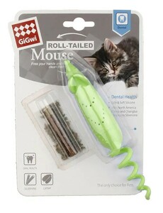 Игрушка GiGwi Мышка резиновая Refillable Catnip, ГиГви