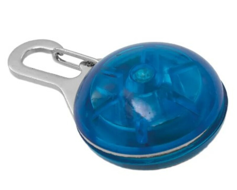 Маячок на ошейник круглый большой СИНИЙ