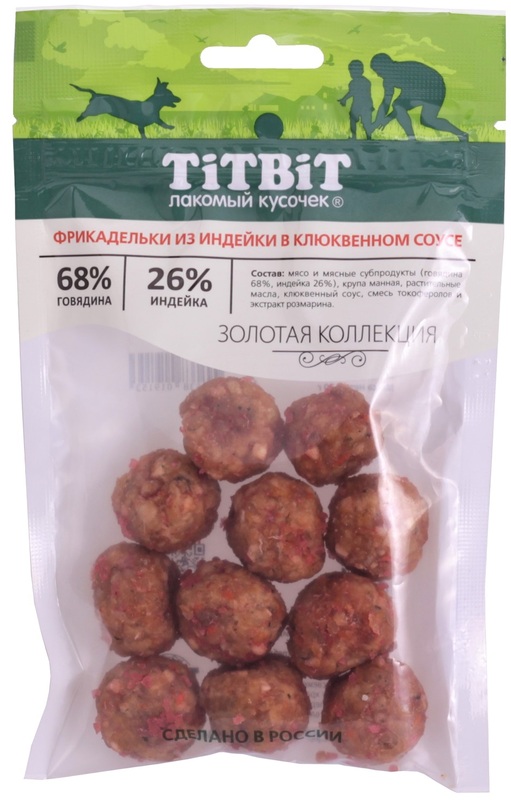 TitBit Золотая коллекция фрикадельки из индейки в клюквенном соусе, ТитБит