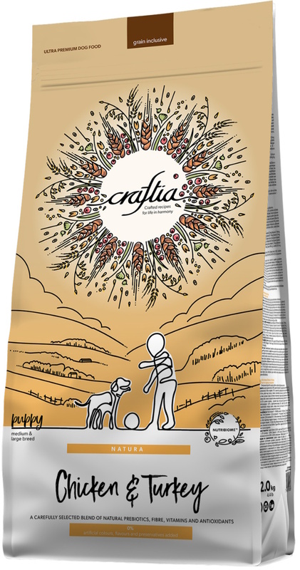 Craftia Natura Курица и индейка для средних и крупных пород собак, Крафтия