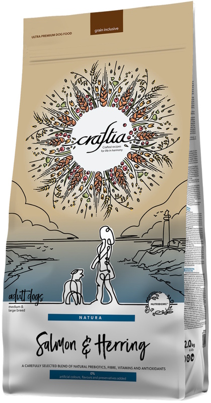 Craftia Natura Лосось и сельдь для средних и крупных пород собак, Крафтия