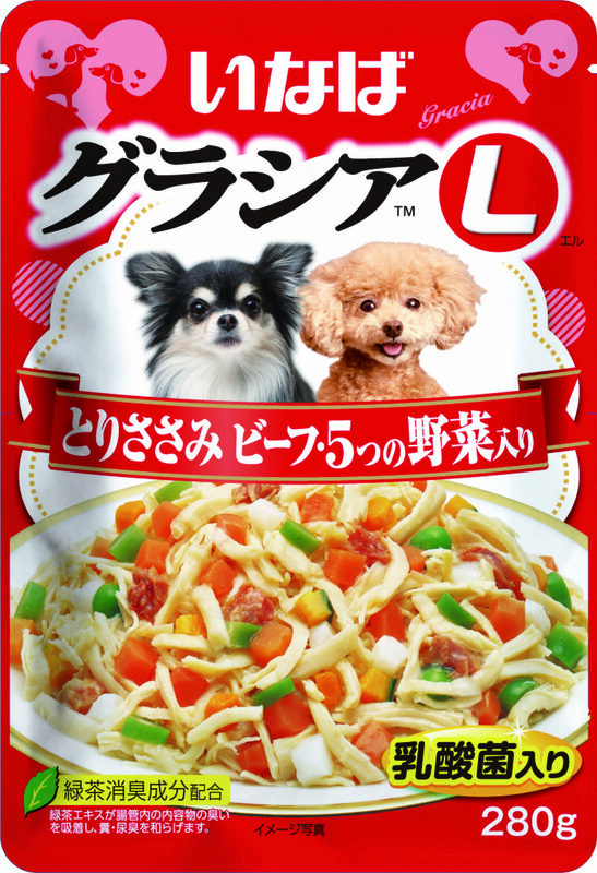 Inaba Gracia пауч Куриное филе с говядиной и 5 видами овощей в желе, Инаба