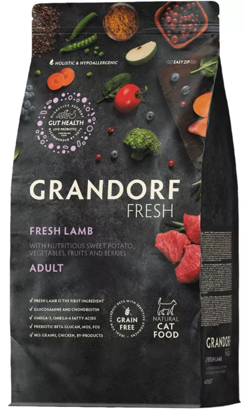 Grandorf Fresh Ягненок с бататом для кошек, Грандорф Беззерновой