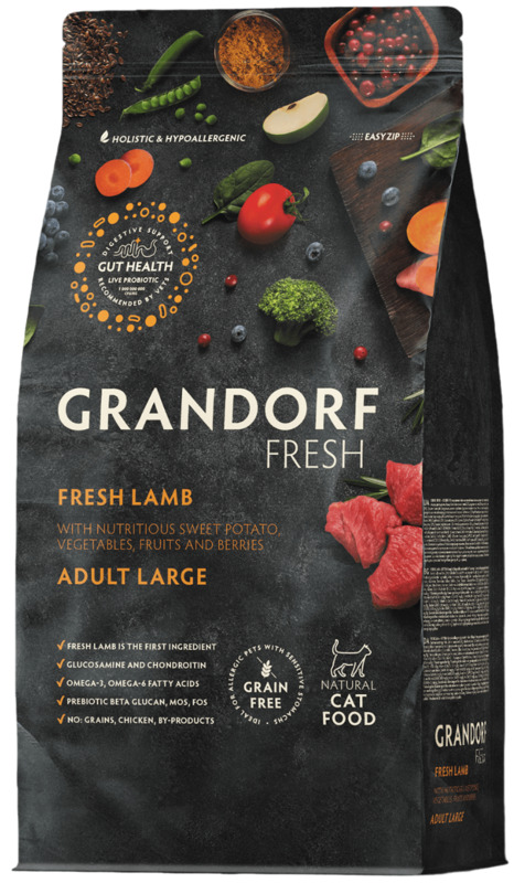 Grandorf Fresh Ягненок с бататом для крупных кошек, Грандорф
