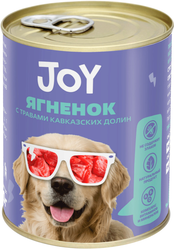 JOY консерва Ягненок для собак средних и крупных пород, Джой