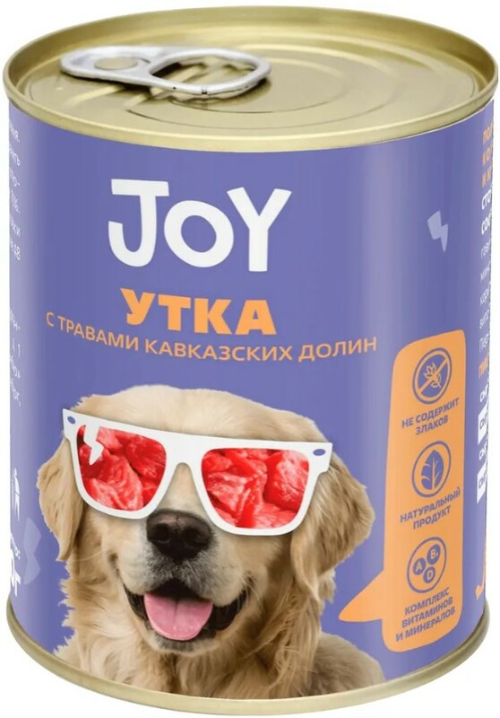 JOY консерва Утка для собак средних и крупных пород, Джой