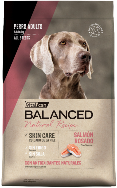 Vitalcan Balanced Dog Adult Natural Recipe с розовым Лососем, Виталкан
