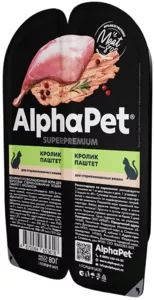 AlphaPet Superpremium паштет с Кроликом для стерилизованных кошек, АльфаПет
