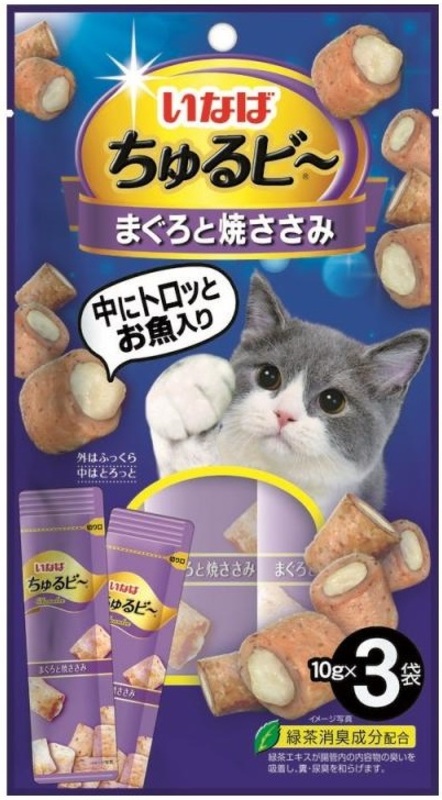 Inaba Churu Bee запеченные трубочки тунец Магуро и запеченное куриное филе, Инаба