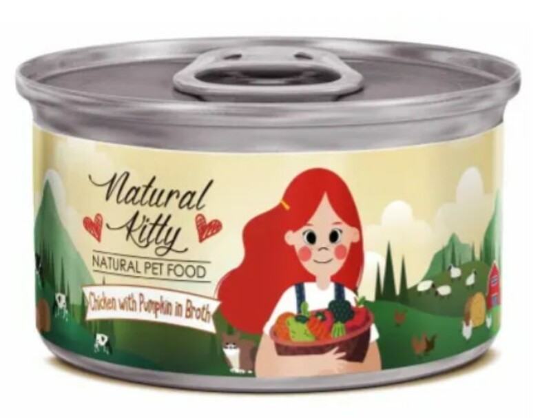 Консервы Pettric Natural Kitty Курица с тыквой в бульоне, Петтрик