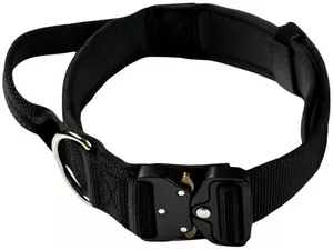 Ошейник Rukka Pets Черный с ручкой фастекс металлический Кобра, Рукка Петс