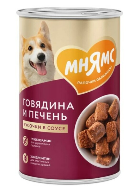 Влажный корм Мнямс Здоровые Суставы Кусочки в соусе с говядиной и печенью