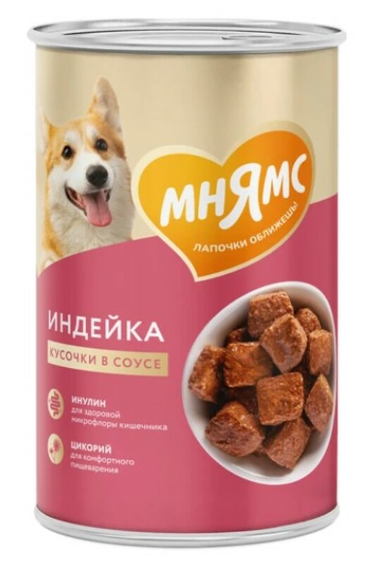 Влажный корм Мнямс Комфортное пищеварение Кусочки в соусе с индейкой