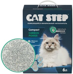 Наполнитель Cat Step Compact Carbon Power минеральный комкующийся, Кэт Степ