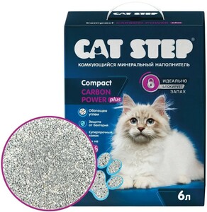 Наполнитель Cat Step Compact Carbon Power Plus минеральный комкующийся, Кэт Степ