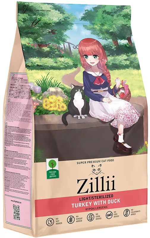 Zillii для стерилизованных кошек с избыточным весом Индейка с уткой, Зилли