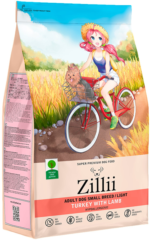 Zillii для собак мелких пород с лишним весом Индейка с ягненком, Зилли