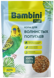 Корм Bambini Pets для волнистых попугайчиков, Бомбини Петс