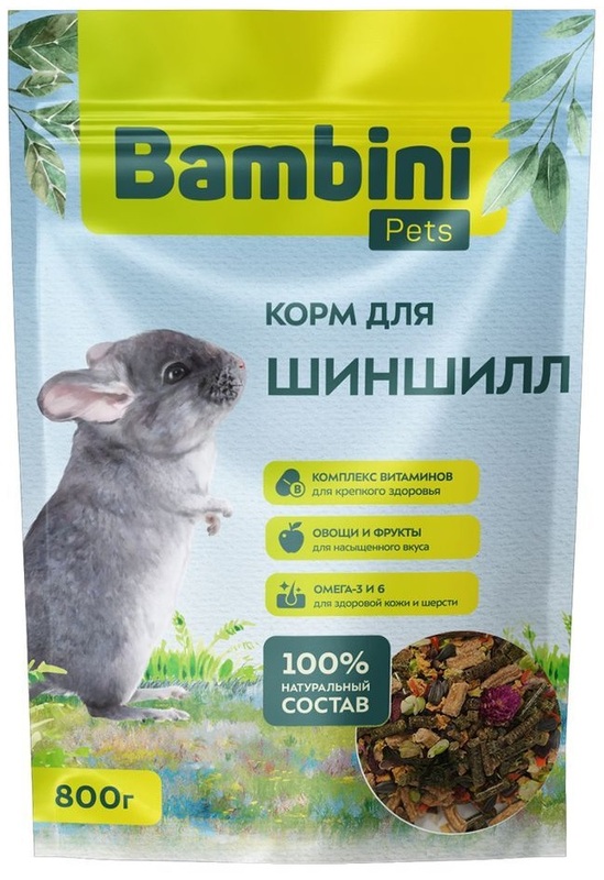 Корм Bambini Pets для шиншилл, Бомбини Петс