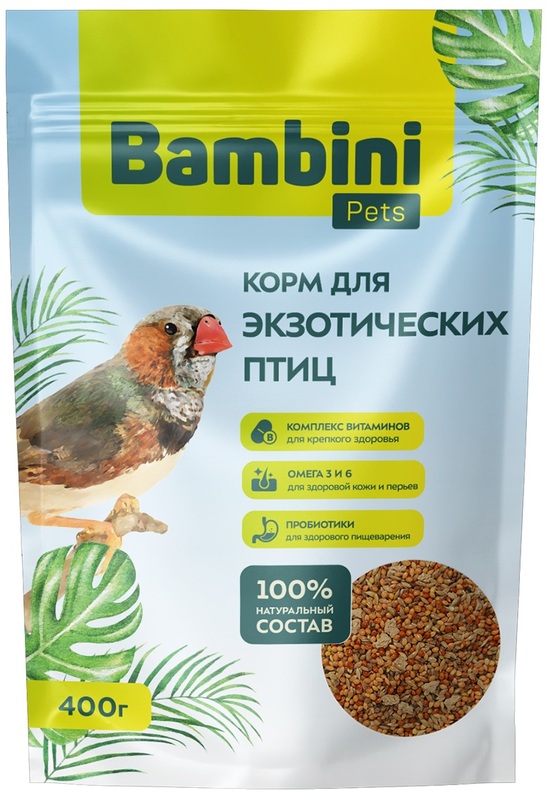 Корм Bambini Pets для экзотических птиц, Бомбини Петс