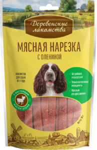 Деревенские лакомства Мясная нарезка для собак с олениной