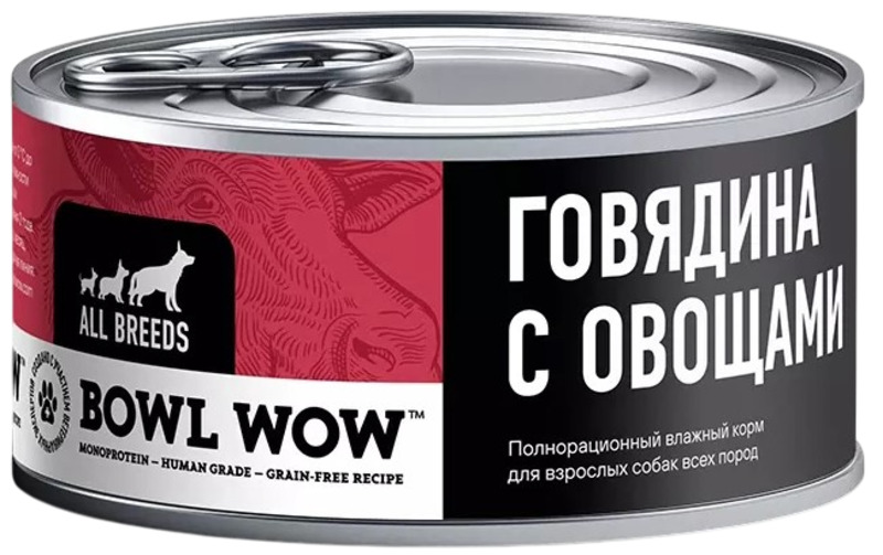 Bowl Wow говядина с овощами для собак, Боул Вау
