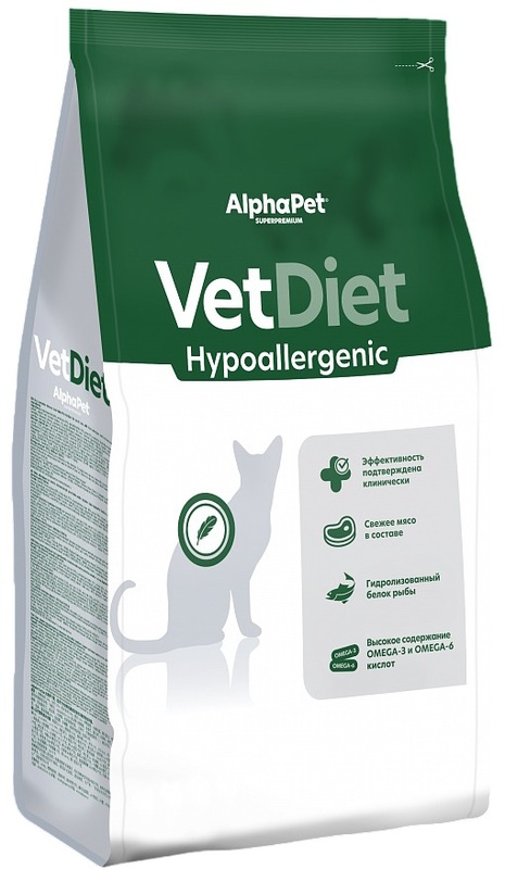 AlphaPet Vet Diet Гипоаллердженик для кошек, АльфаПет