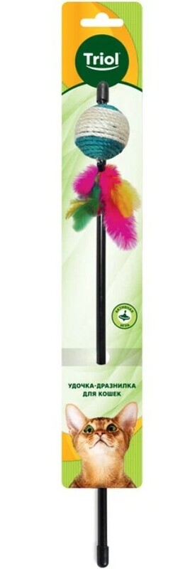 Дразнилка Triol с цветным шаром и с перьями, Триол