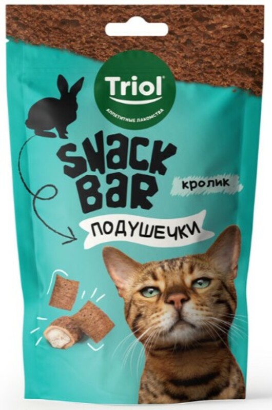 Triol Snack Bar Мини-подушечки для кошек с начинкой из кролика, Триол
