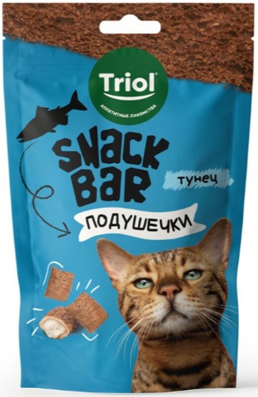 Triol Snack Bar Мини-подушечки для кошек с начинкой из тунца, Триол