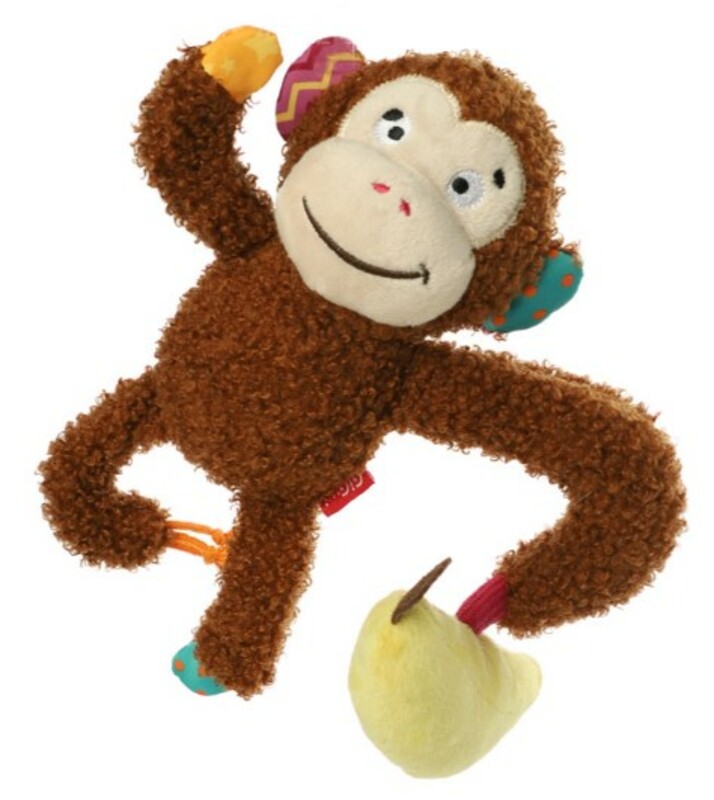Игрушка для собак GiGwi Plush Friendz обезьянка с бананом, ГиГви