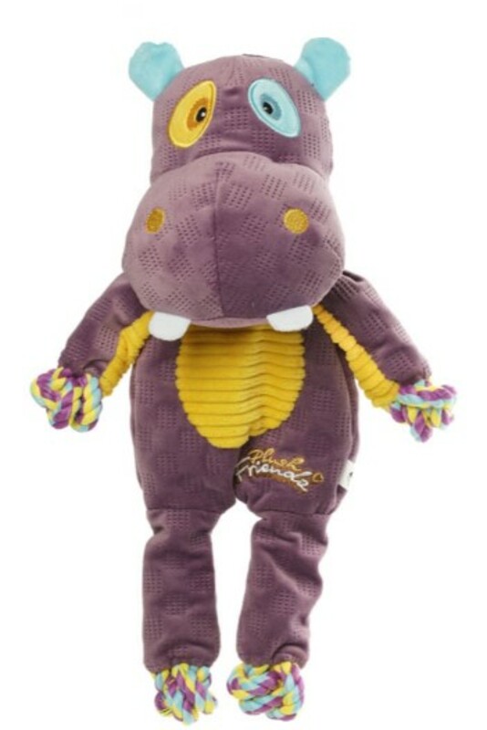 Игрушка для собак GiGwi Plush Friendz бегемот с веревкой, ГиГви