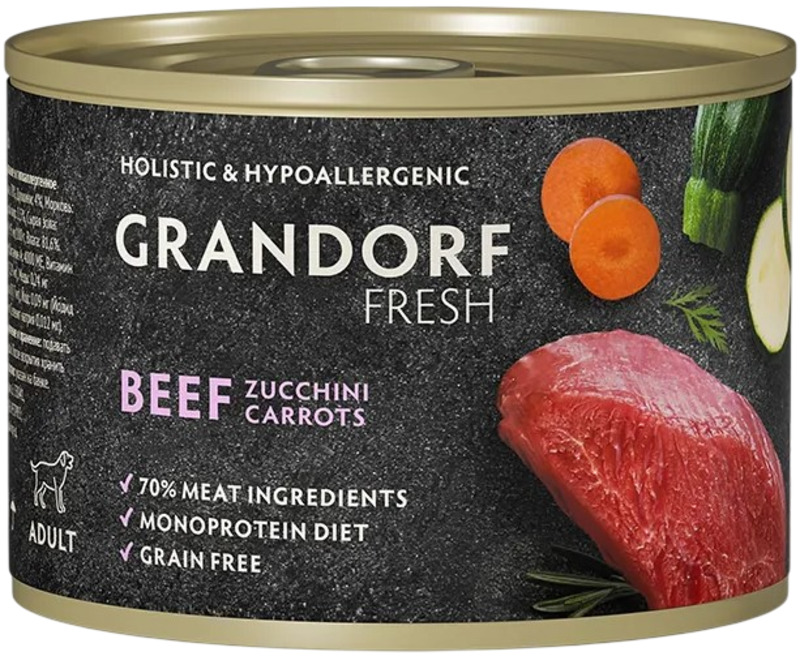 Паштет Grandorf Fresh из говядины с цукини и морковью, Грандорф