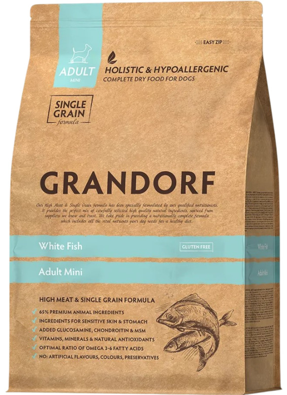 Грандорф с белой рыбой для собак миниатюрных пород, Grandorf