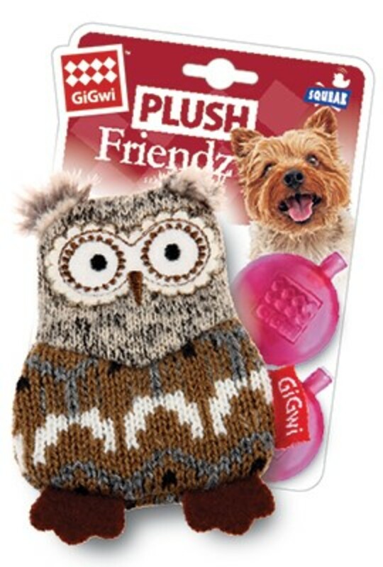 Игрушка GiGwi для собак Сова со сменными пищалками Plush Friendz, ГиГви
