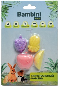Минеральный камень Бомбини Петс для грызунов Фрукты, Bambini Pets