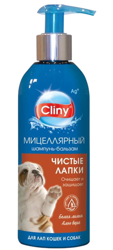 Шампунь-бальзам Клини Чистые лапки для лап, Cliny