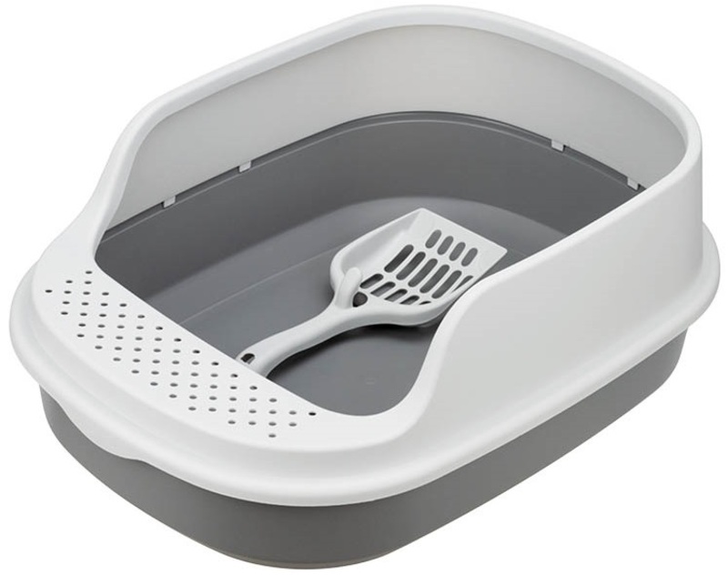 Туалет для кошек IDEA ЛЯ-МУРР с высоким бортом с совком, ИДЕЯ