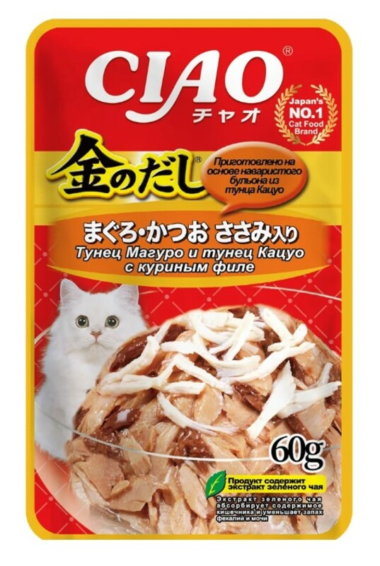 Inaba Ciao Kinnodashi тунец Магуро и тунец Кацуо с куриным филе, Инаба Чао Киннодаси 