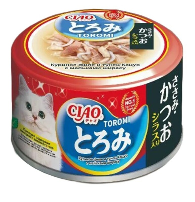 Inaba Ciao Toromi куриное филе и тунец Кацуо с мальками ширасу в бульоне, Инаба Чао Тороми