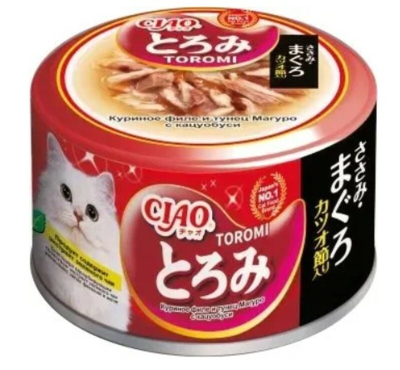 Inaba Ciao Toromi куриное филе и тунец Магуро с кацуобуси в бульоне, Инаба Чао Тороми