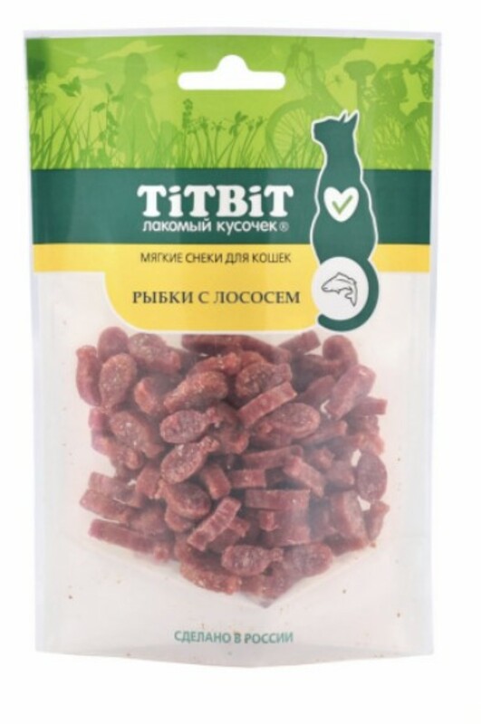 TitBit Мягкие снеки рыбки с лососем, ТитБит