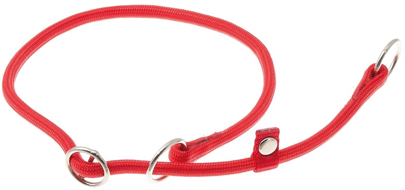 Ошейник-удавка VIPet круглый со стопором с 2 кольцами 6мм Красный, ВИПет